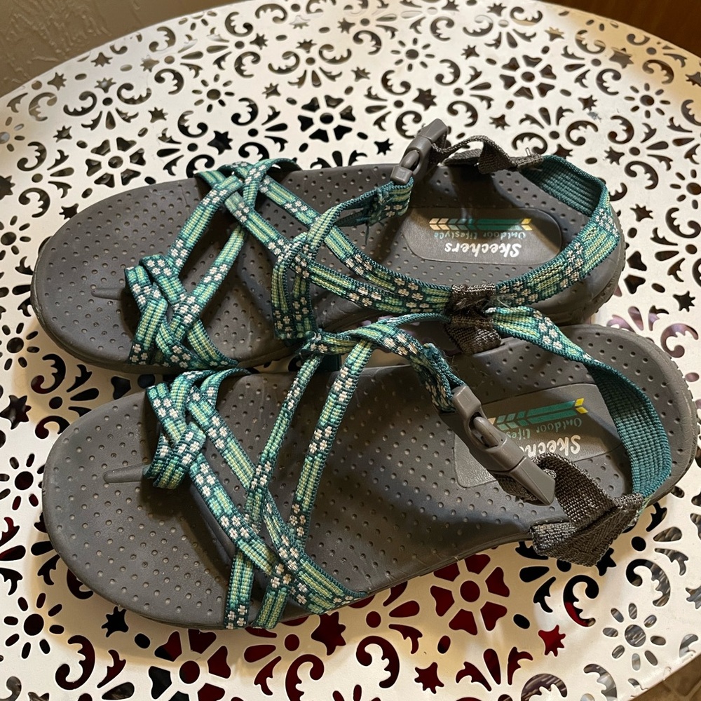 Skechers Sandals Outdoor Lifestyle  Size 6 Adjustable Straps teal